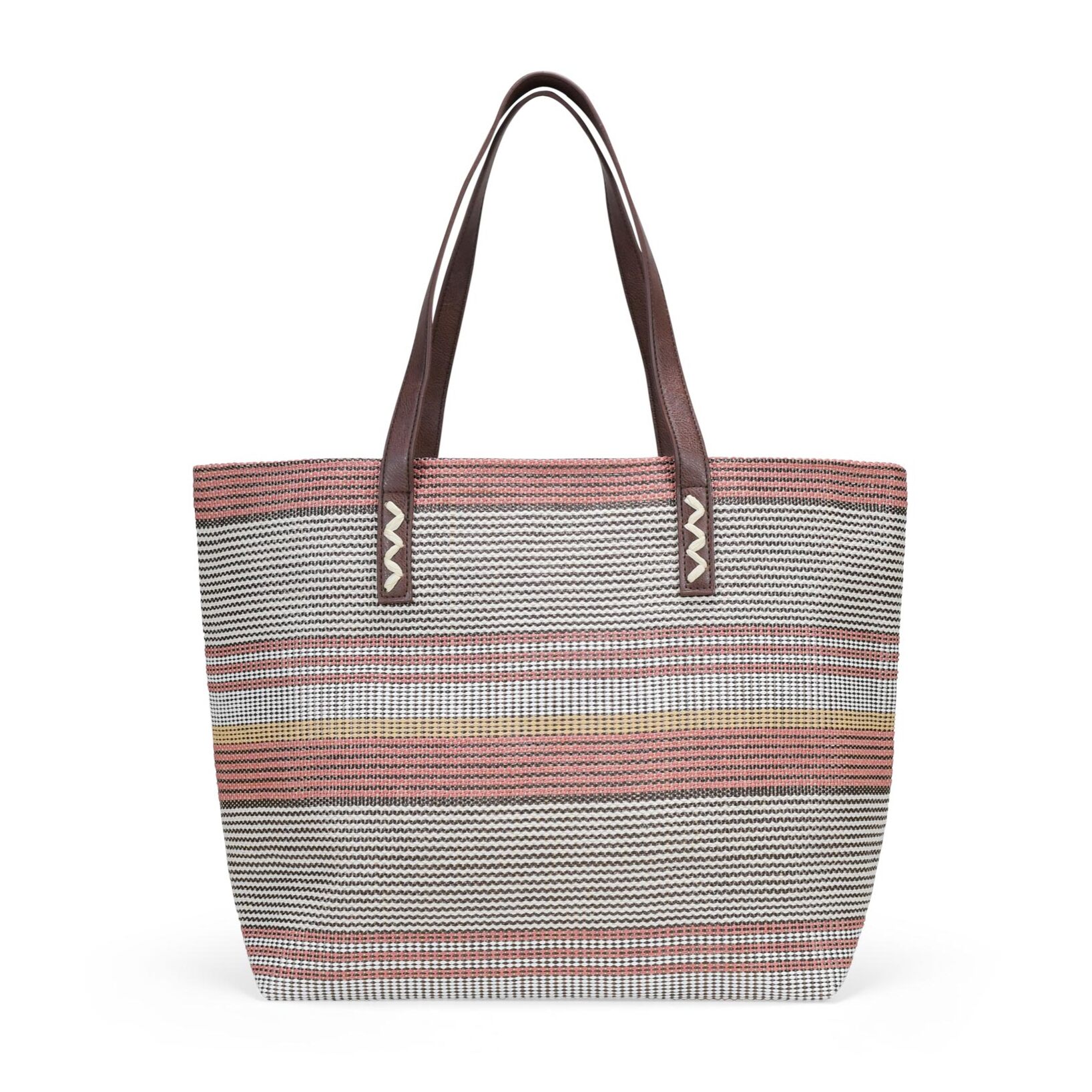 Bolso de hombro beige en rafia con cremallera