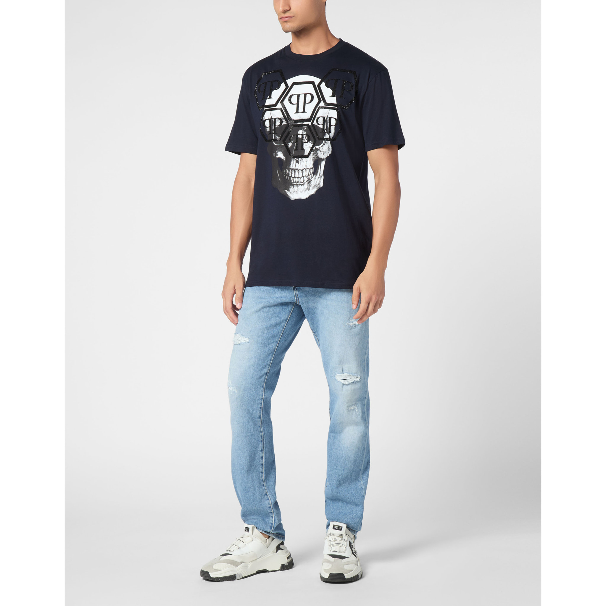 PHILIPP PLEIN T-Shirt Round Neck SKULL