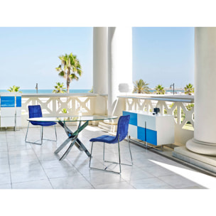 Mesa de Angel Cerda de cristal y acero