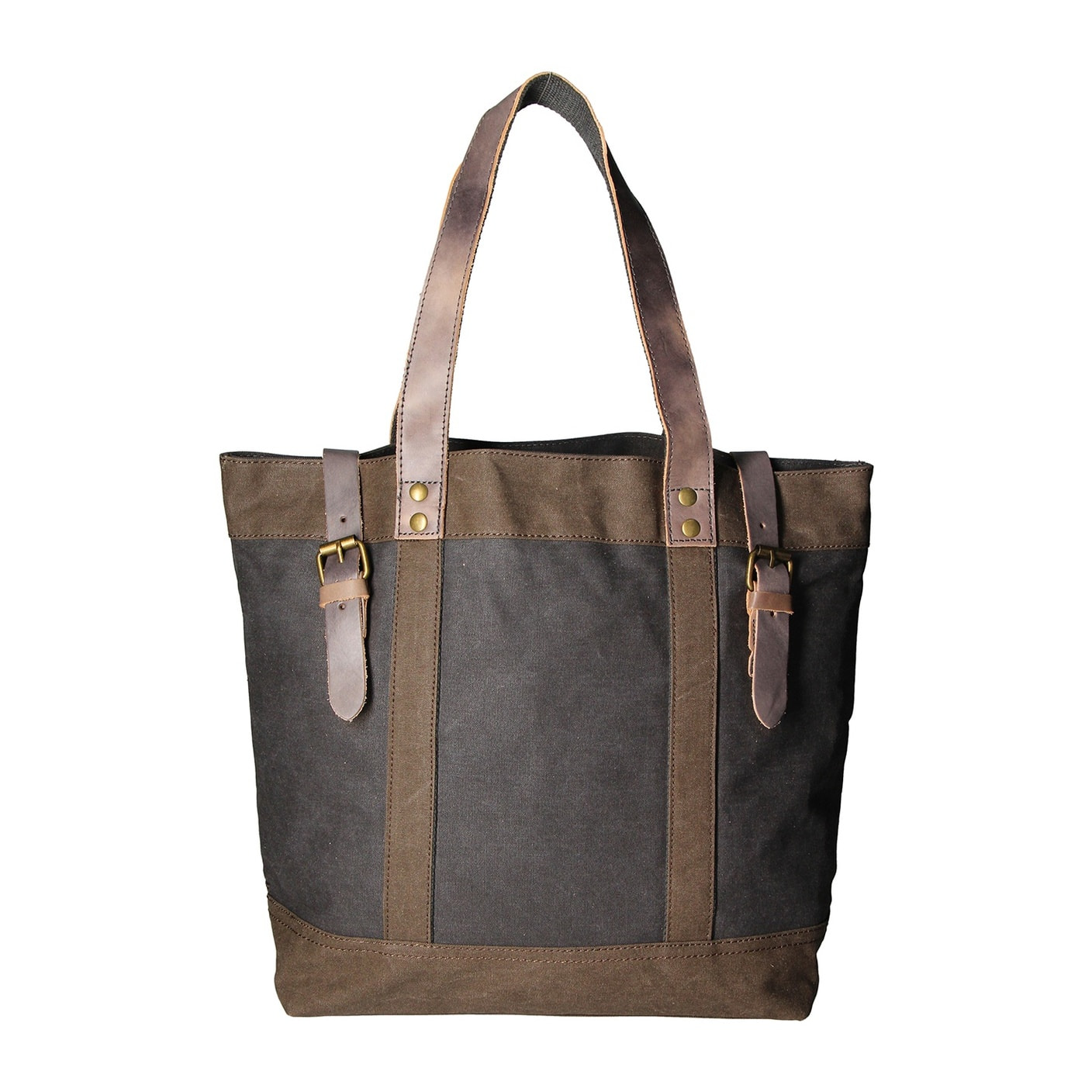 Borsa a mano unisex - Modello Maura - Canvas e pelle - 38.0 x 37.0 x 16.0 cm