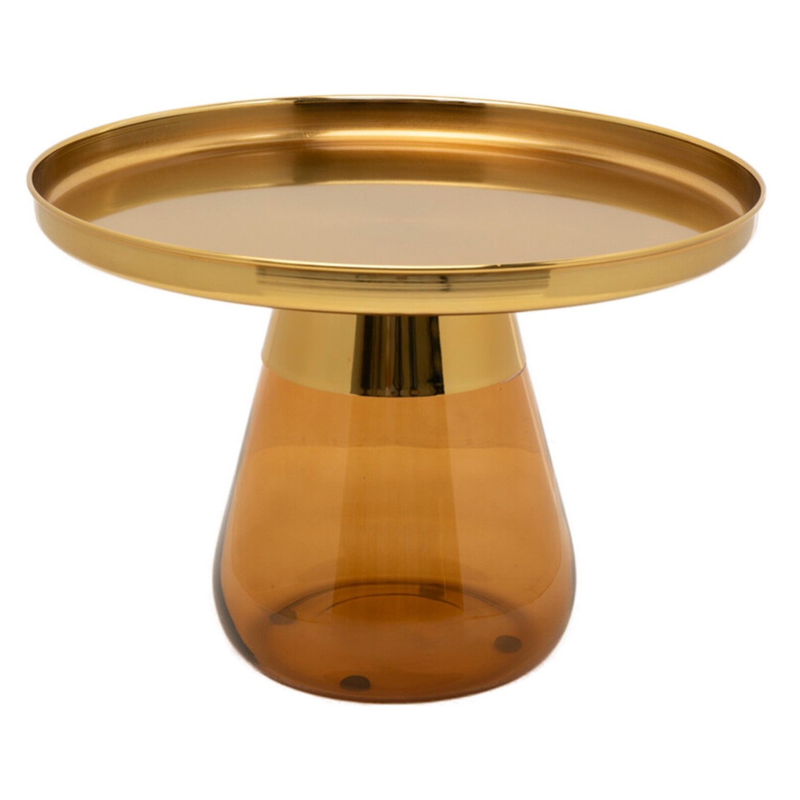 Table basse Bottiglia 60cm dorée et ambrée Kare Design