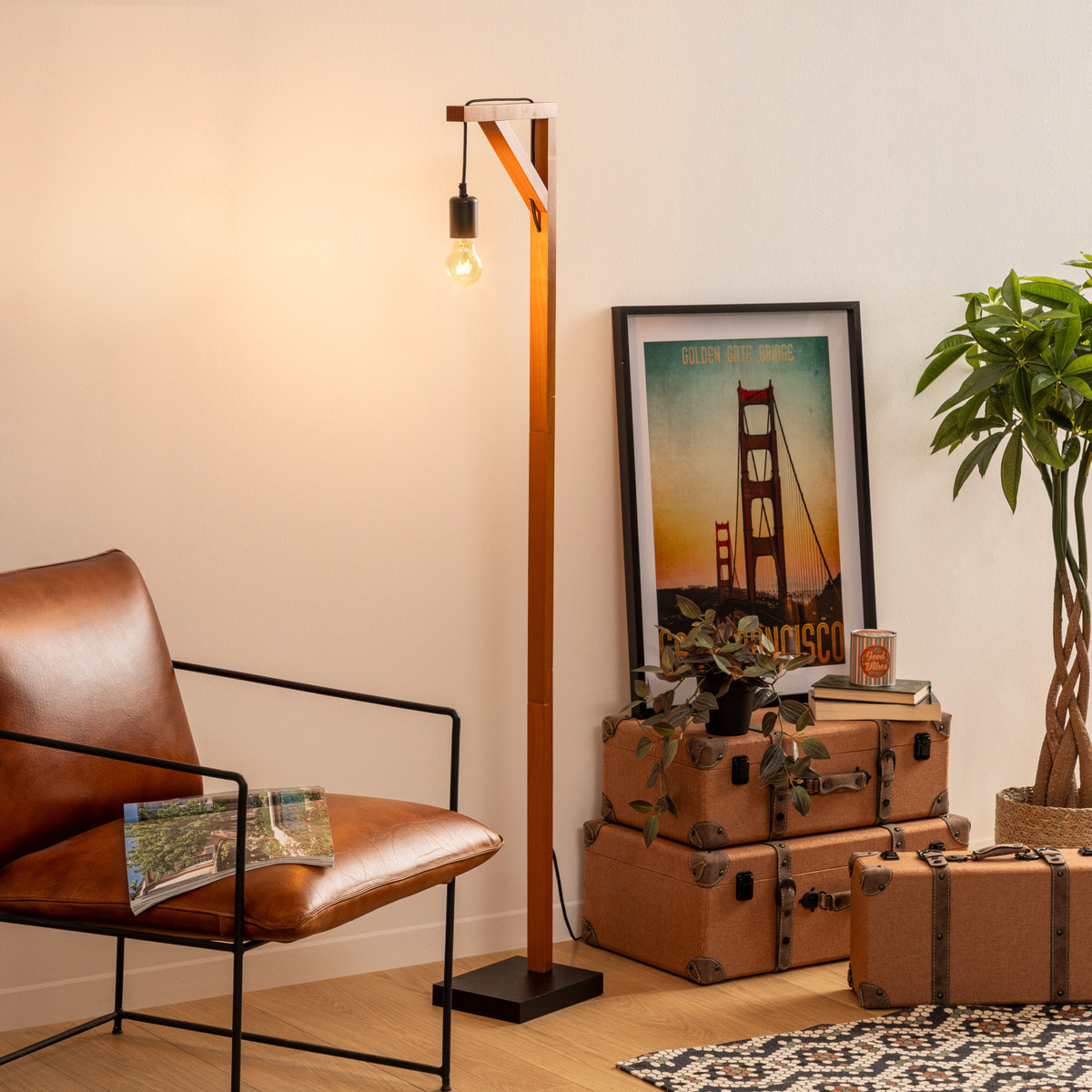 Lampadaire "Wild" - bois H148 cm