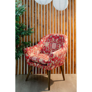 Poltrona Excelsa La Via Della Seta poliestere e legno 70x65x83 cm multicolor