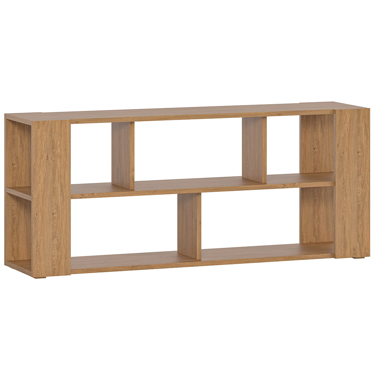 Bibliothèque basse ouverte design finition bois clair chêne L168 cm MUSSO