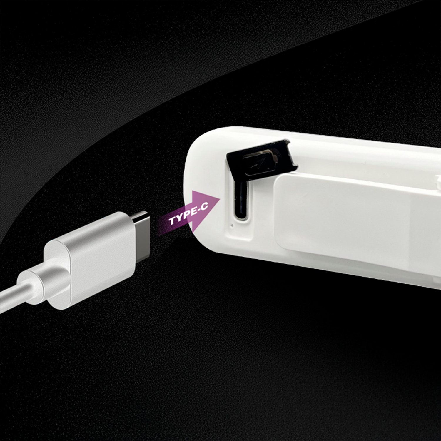 Allarme personale SOS con luce LED brillante bianca, rossa e blu, suono di 130dB. Batteria ricaricabile e attivazione rapida tramite pressione.