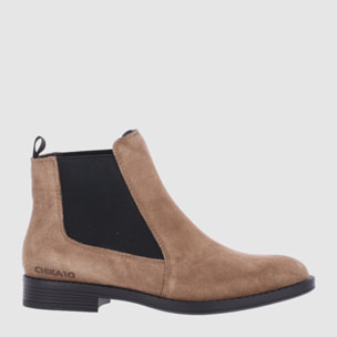 Botines de Serraje - Taupe - Tacón: Bajo