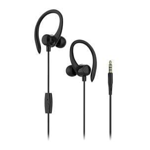 Auriculares deportivos S07 con cable, máxima sujeción. Micro y botón de control incorporado.