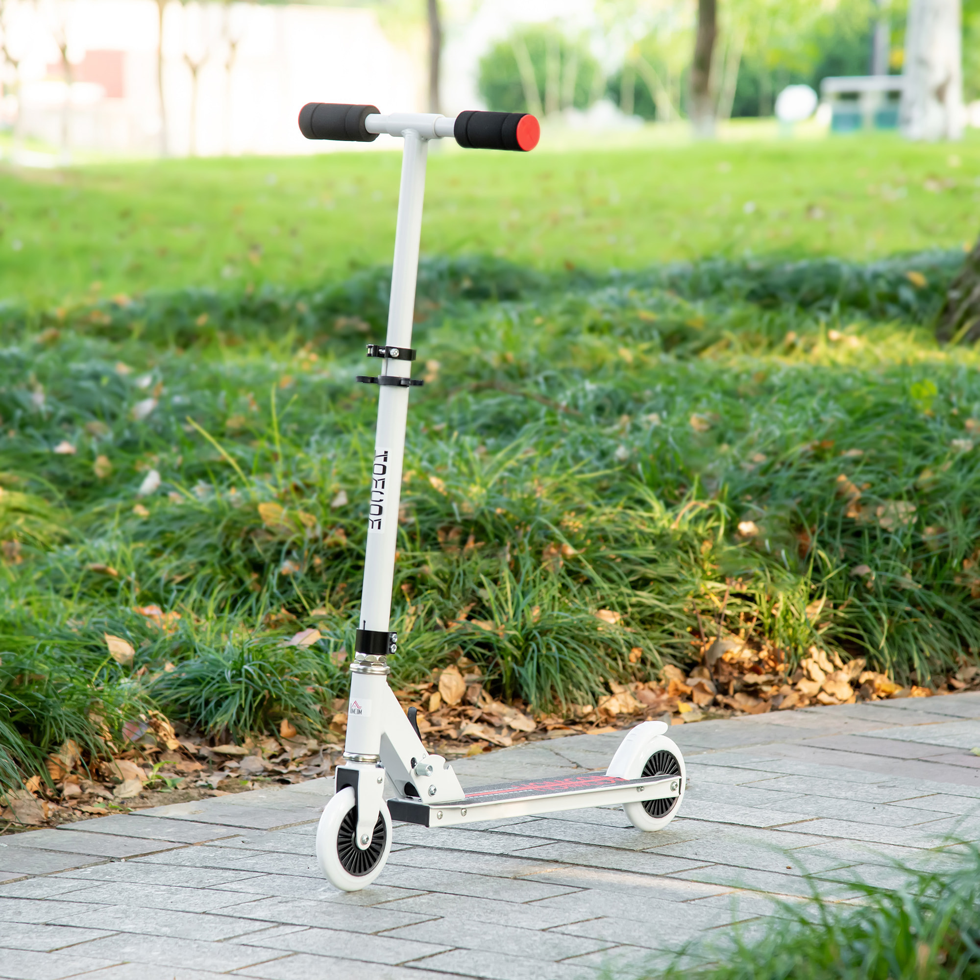 Patinete para Niños +3 Años Plegable con Altura Ajustable de 79,5-89,5 cm Blanco