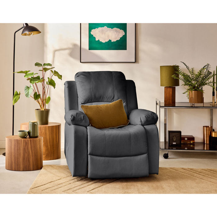 Armand - fauteuil relax électrique en simili - Gris