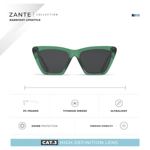 Gafas de Sol Zante Verde Hanukeii para hombre y mujer