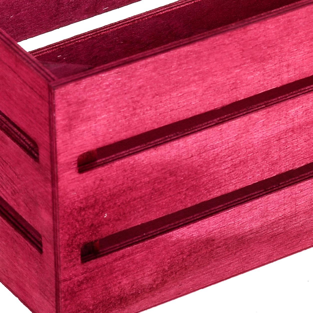 Set Di 2 Cassetta In Legno. Larghezza 28 Cm - Pezzi 1 - 28X13X16cm - Colore: Rosa - Bianchi Dino - Articoli In Legno Cassette