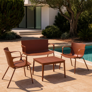 Salon de jardin en polypropylène brique 4 places MONTAUK