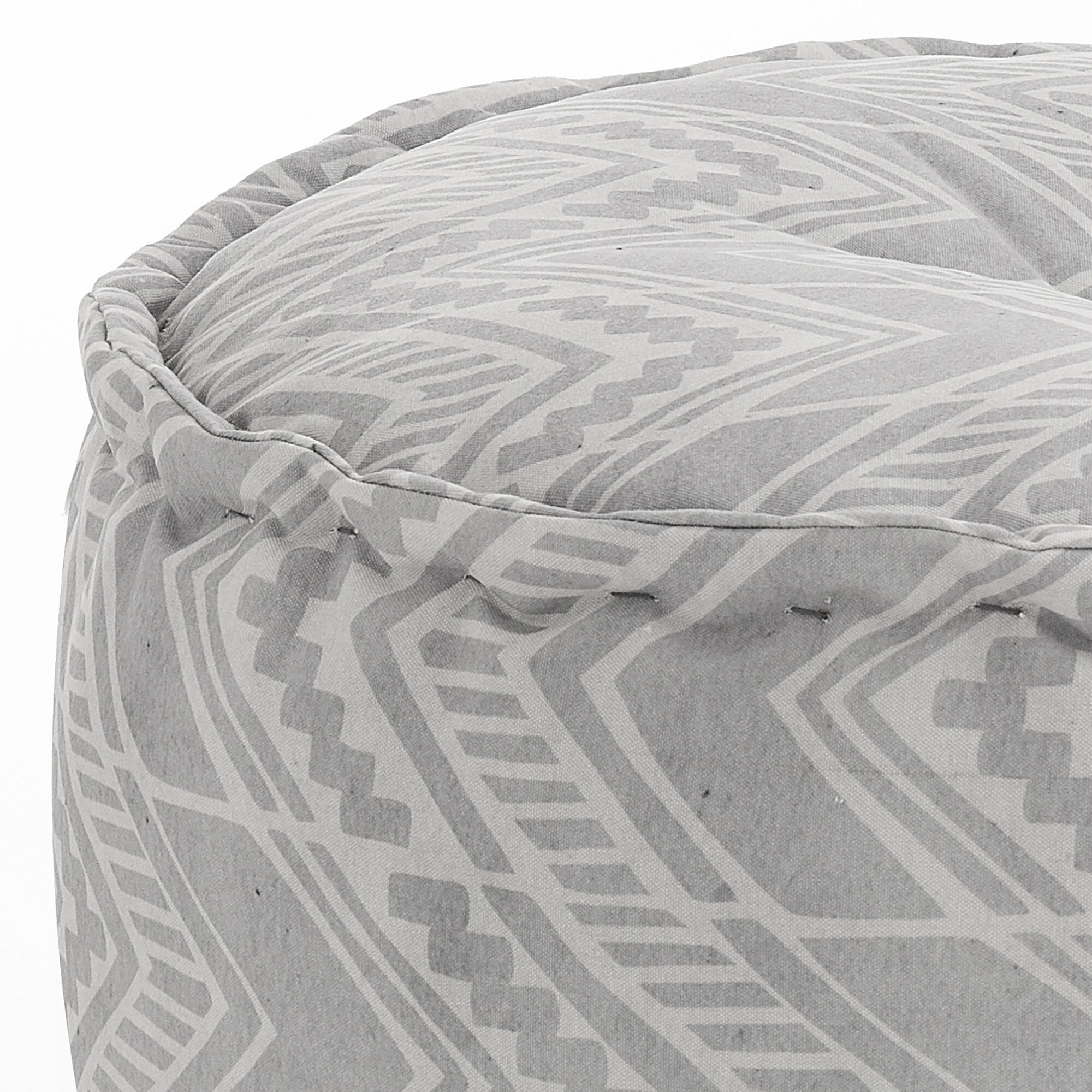 Pouf Tomasucci YANTRA IKAT, en polyester et mousse, gris, 60 × 60 × 30 cm