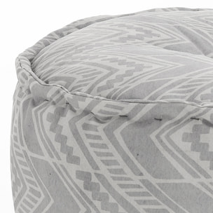 Pouf Tomasucci YANTRA IKAT, en polyester et mousse, gris, 60 × 60 × 30 cm