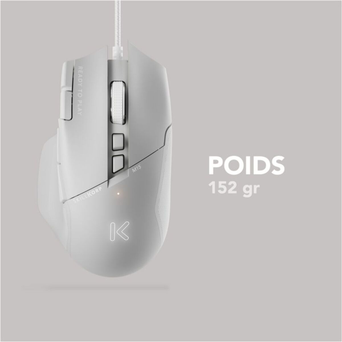 Souris Gamer Filaire SKILLKORP M15 BLANCHE V2 Progress