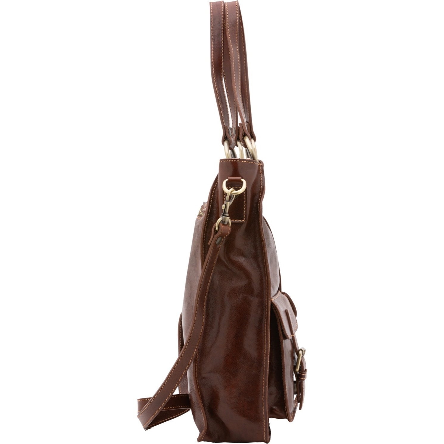 Borsa a spalla da donna - Modello False - Vera pelle - 38.0 x 37.0 x 10.0 cm