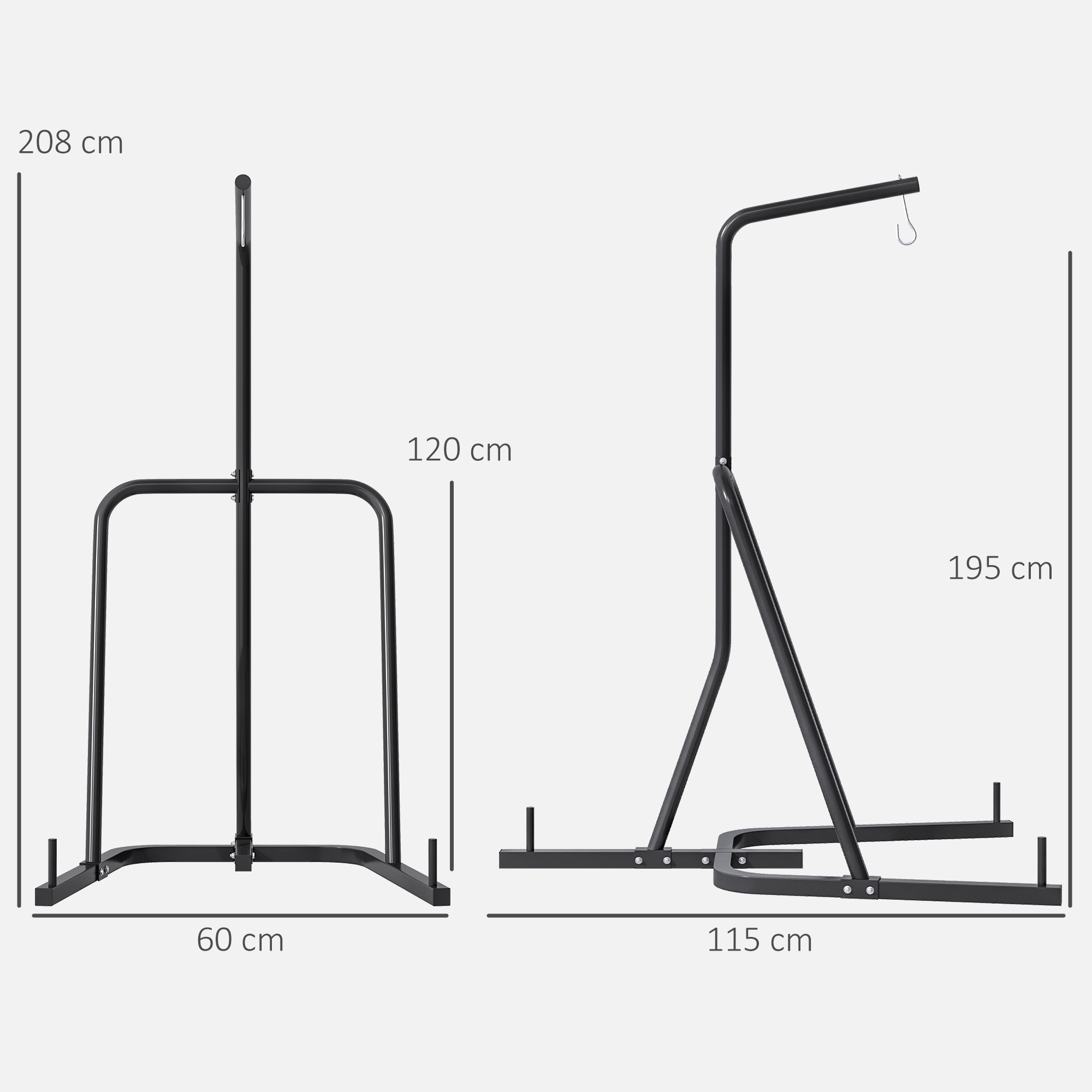 Soporte de Saco de Boxeo de Pie Soporte para Bolsas de Boxeo con Marco de Acero Carga de 60 kg para Bolas de Velocidad Entrenamiento en Gimnasio Hogar Negro