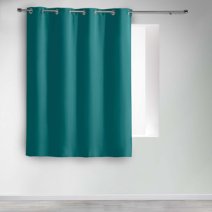 Rideau court obscurcissant 90 % adapté radiateur - Bleu Paon
