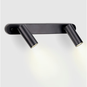 Forlight Focos LED Integrados 4000K para Iluminación Interior, Acabado Negro Prismatizado, Diseño Moderno y Eficiente, Serie Logos Double, Material Resistente Acero y Policarbonato