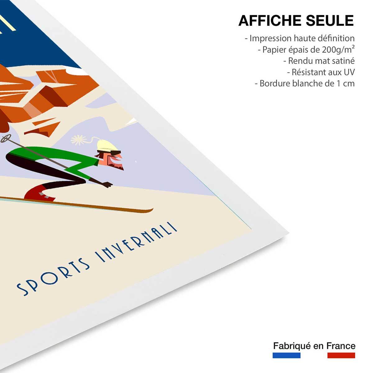 Poster ski et dolomites Affiche seule