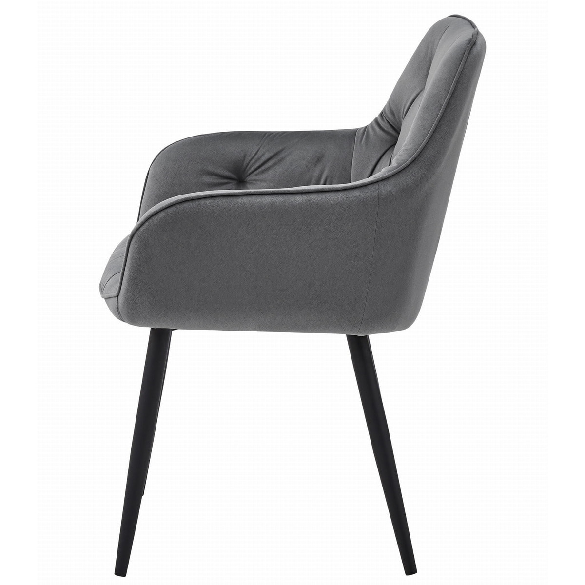 Sedia poltroncina Jork in velluto grigio scuro e metallo