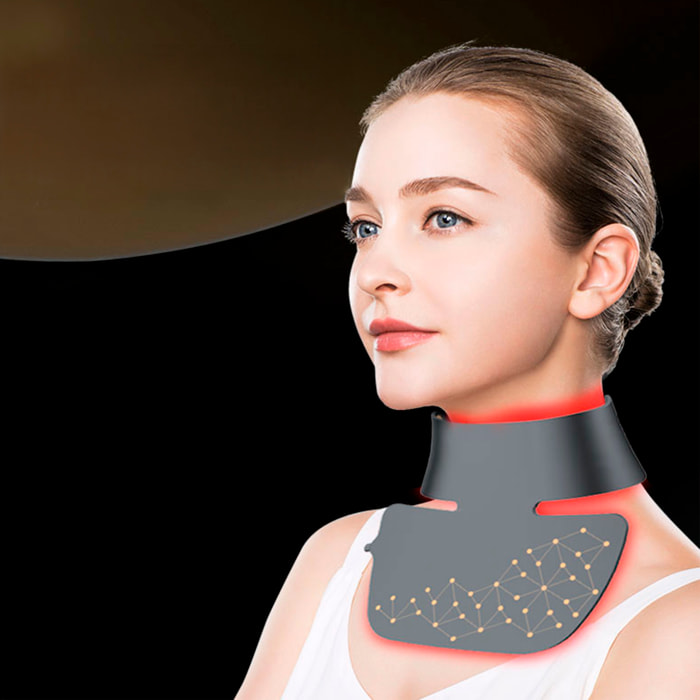 Maschera per il collo per trattamento con luce LED con 4 colori.