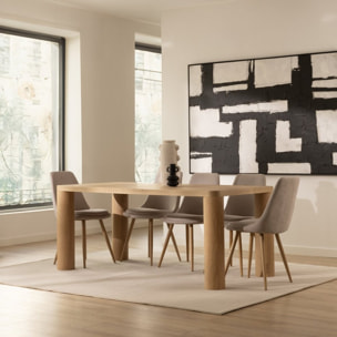 Table à manger Muscat -tableau en tôle naturelle de chêne-couleur chêne naturel 180 x 75 x 90 cm