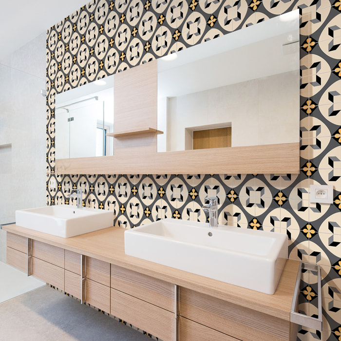 Stickers muraux - Sticker Mural Carrelage adhésif Cuisine Salle de Bain - 60 STICKERS CARRELAGES AZULEJOS CYRILIIA