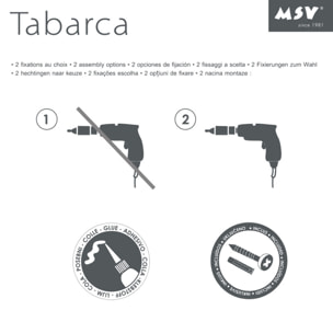 Etagère de douche 2 niveaux à  fixer TABARCA Alu & Verre MSV