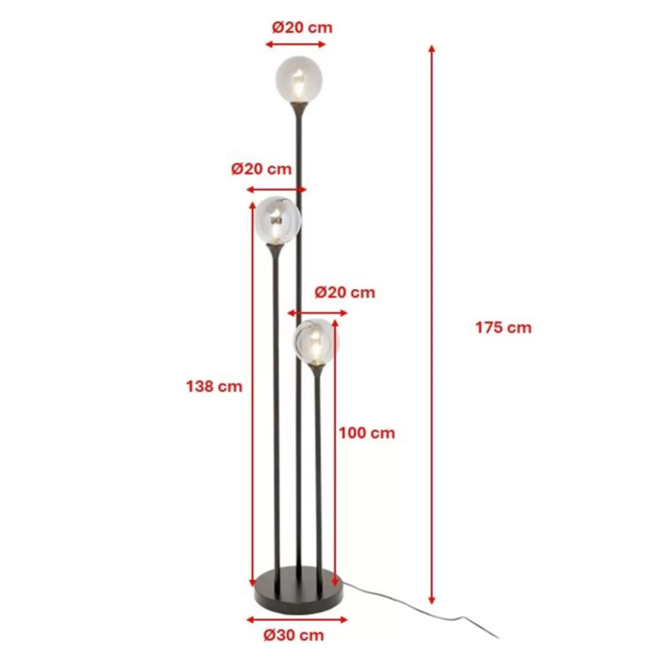 Lampadaire Al Capone 175cm noir Kare Design
