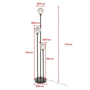 Lampadaire Al Capone 175cm noir Kare Design