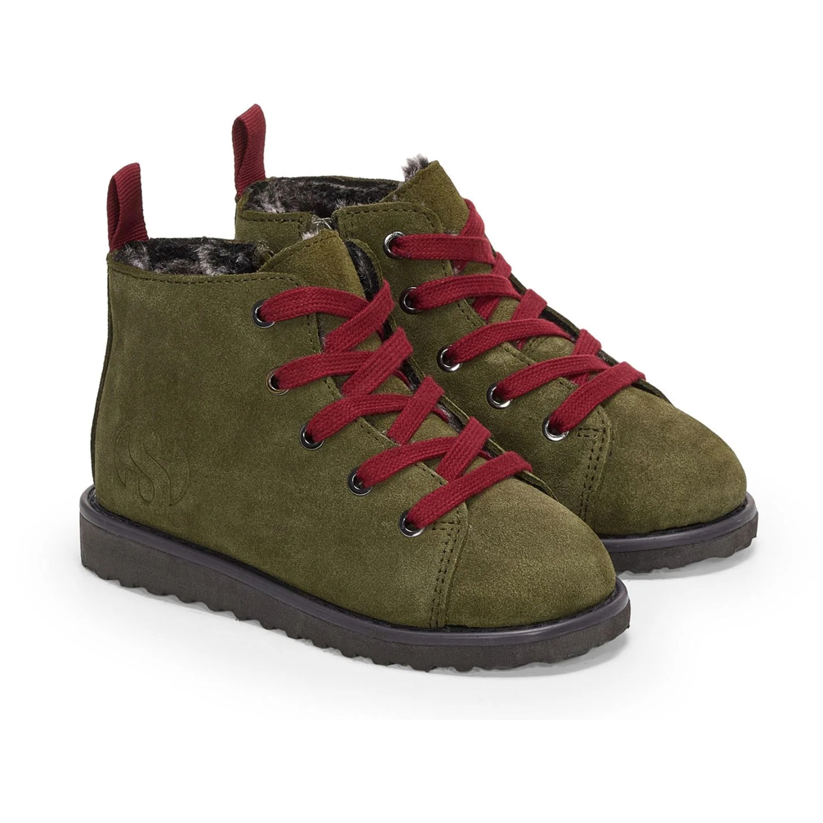 Superga - Botines Niño/a Verde - 3008 Kids Lace-Up Boot Suede