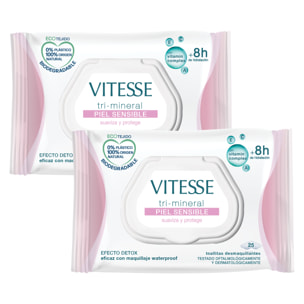 PACK 2X TOALLITAS DESMAQUILLANTES MINERAL SENSITIVE VITESSE