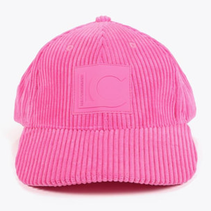 Berretto in velluto a coste con logo