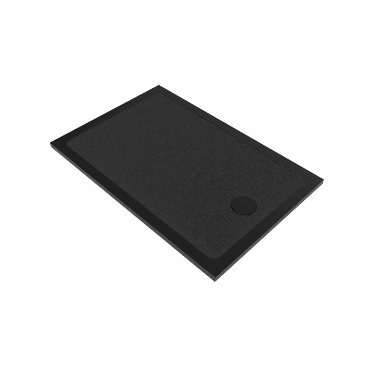 100x80 cm receveur de douche en marbre coulé, Swiss Aqua Technologies Project, sans siphon ni pieds, noir mat (SATSVPRO10080CA)