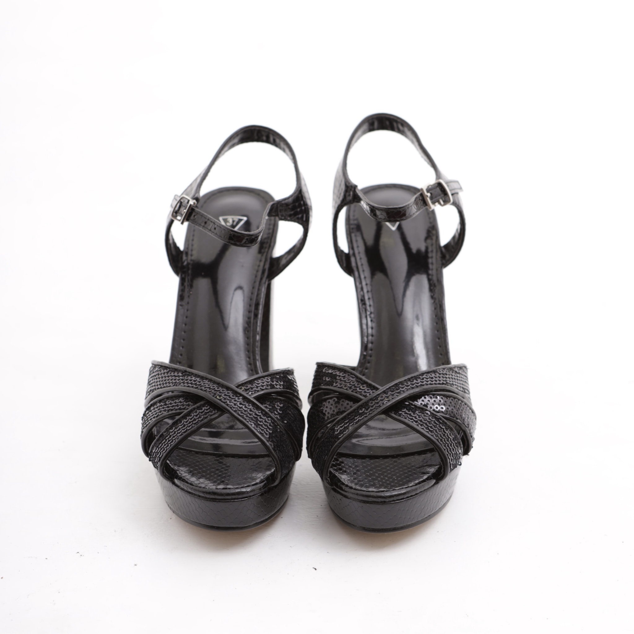 SANDALO PLATEAU PAILLETTES CHOCOLA' NERO