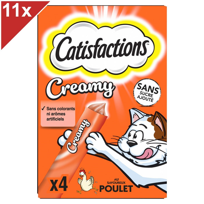 CATISFACTIONS Creamy Friandises  au poulet pour chats 10g (4x11)