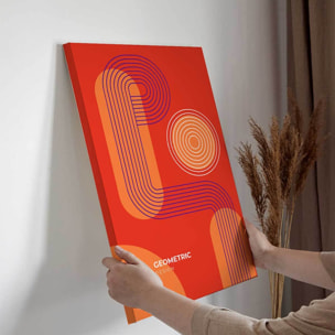 Tableau géométrique violet lignes rétro Toile imprimée