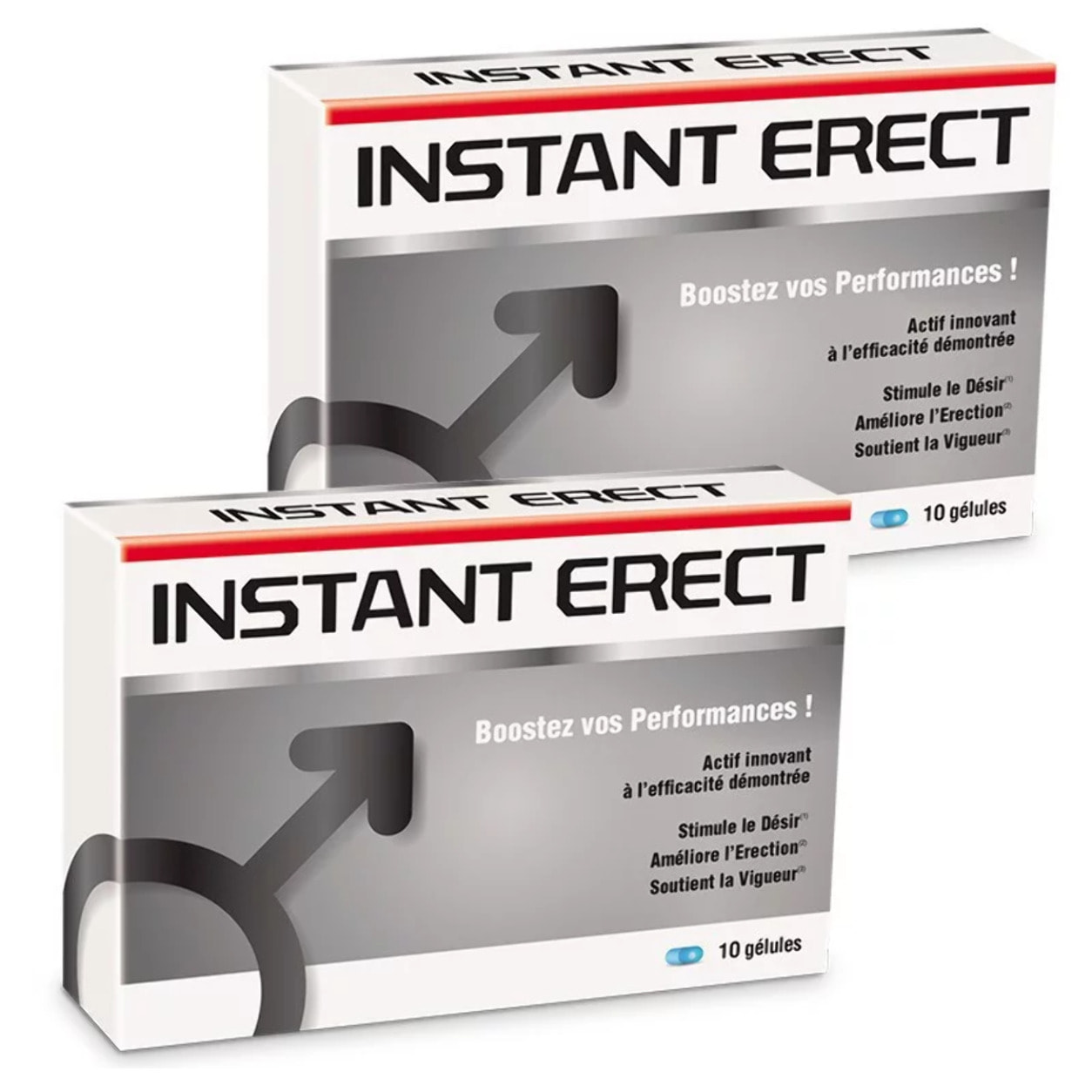 NUTRIEXPERT - Instant Erect - Améliore l'érection - Agit en 30 minutes ! Stimule le désir et soutient la vigueur - Actif innovant EnoSTIM™ - Résultats prouvés - Vegan - Lot de 2 produits