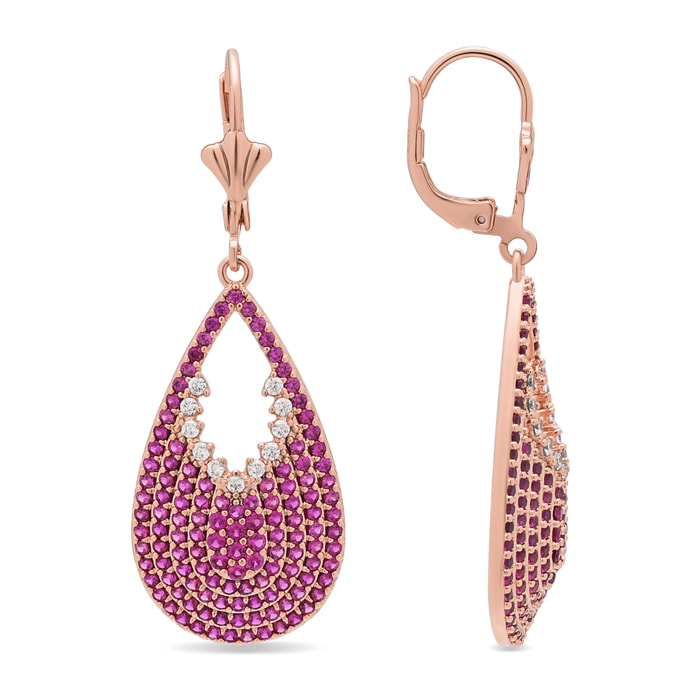 Pendientes Fenbach acabado oro rosa 18k