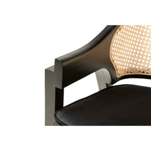 Butaca Rattan Madera Negro Taizu 62x62x87 Cm