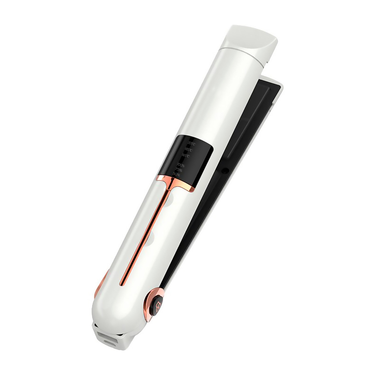Plancha de pelo inalámbrica 2 en 1, rizado y alisado. Con 3 niveles de potencia y pantalla LED con indicador de carga.