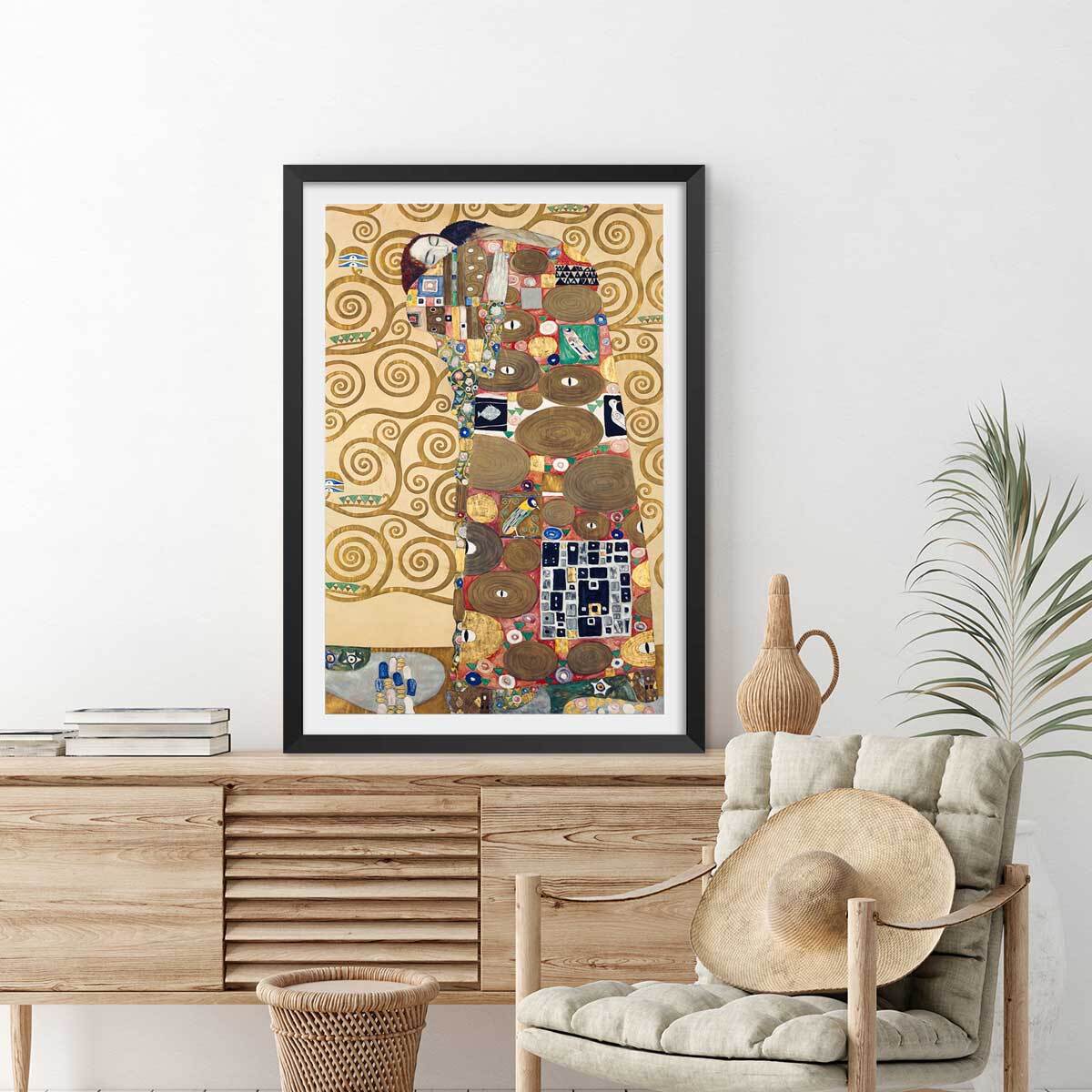 Affiche Accomplissement - Peinture de Gustav Klimt Affiche sous cadre noir