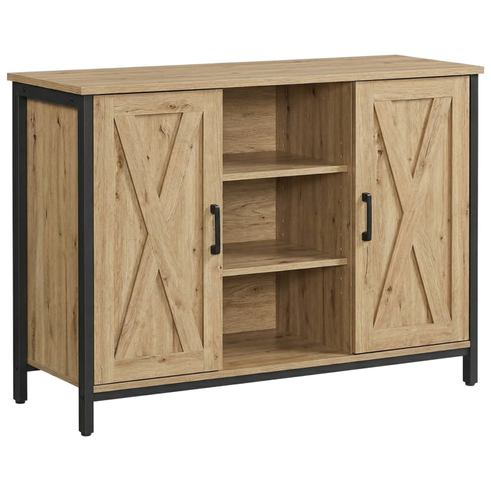 Credenza Industrial Loft Artisan in Legno e Acciaio