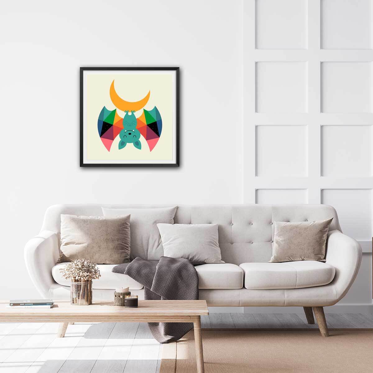 Affiche  chauve souris Affiche + cadre en bois - Noir