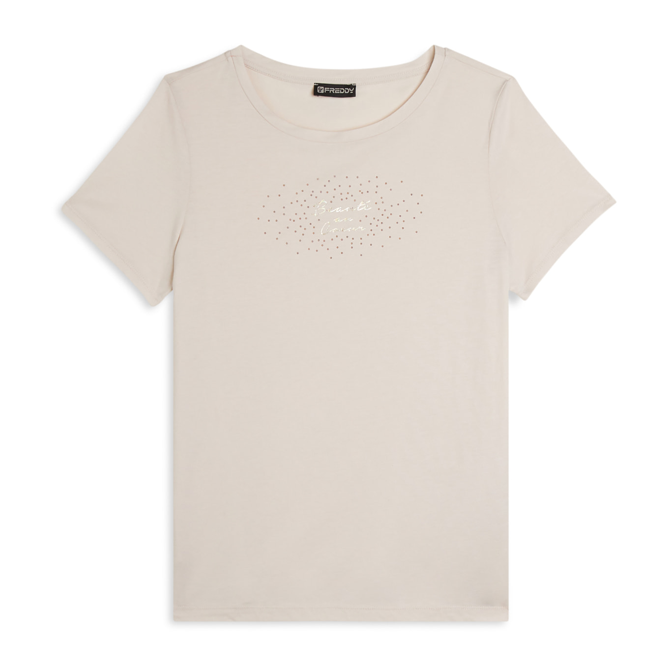 T-shirt regular con grafica oro chiaro