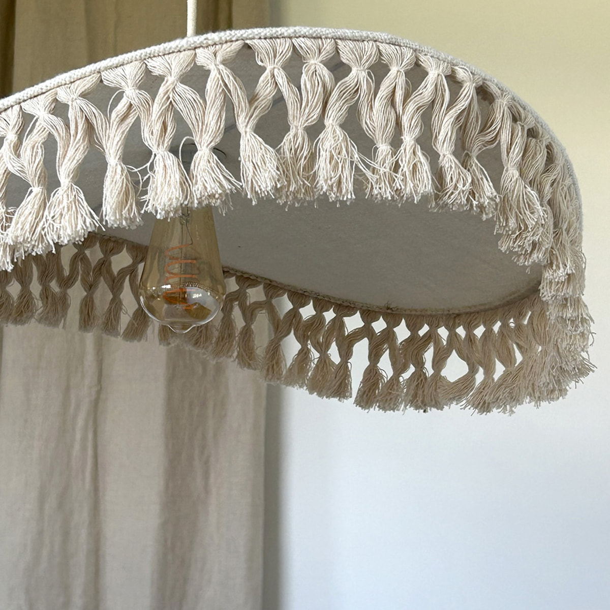 Abat-jour en coton naturel pour suspension - Crème