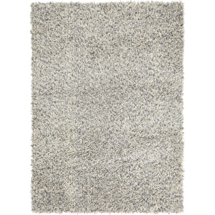 Tapis shaggy tufté en laine motif faux uni OLEL