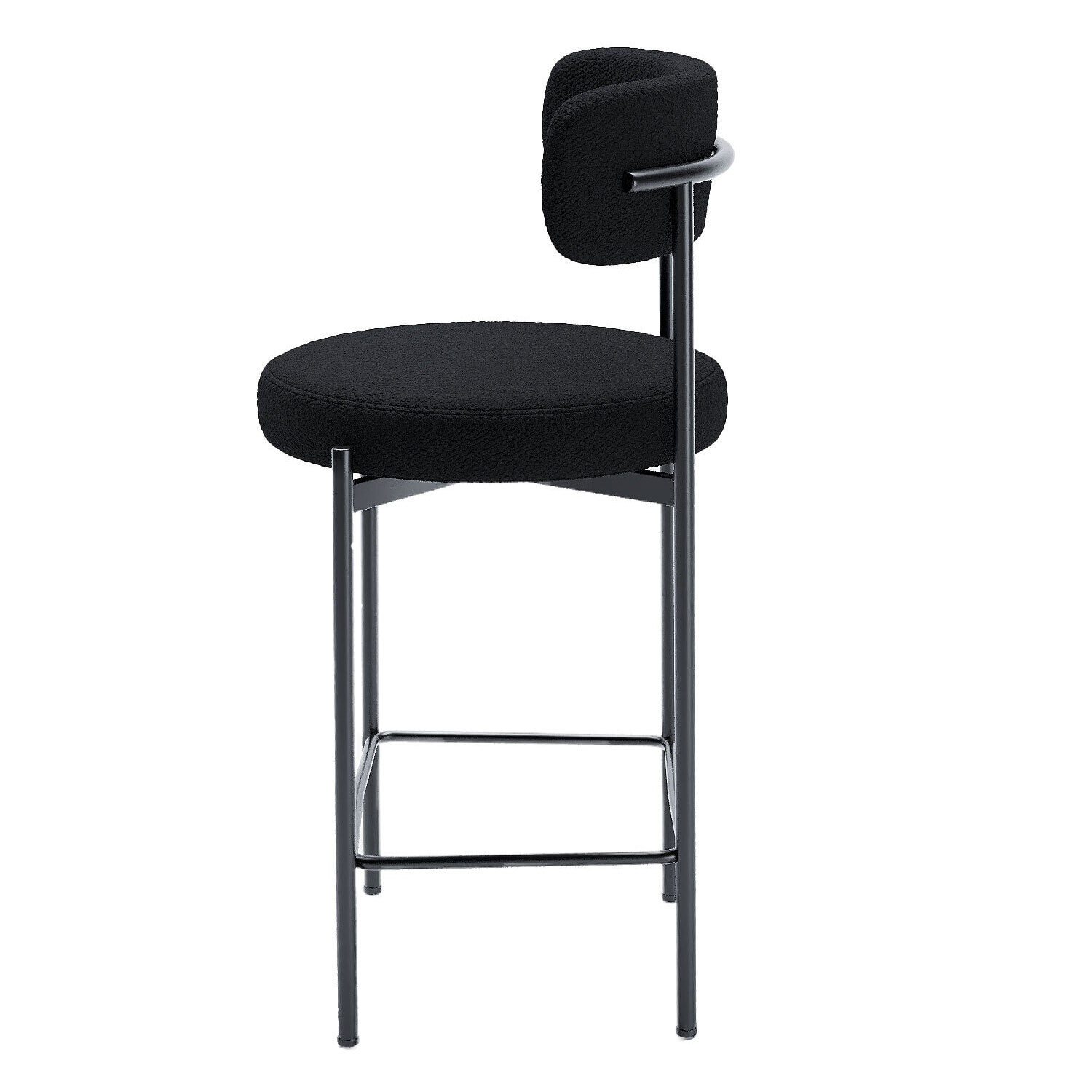 Lot de 2 chaises de bar bouclette grise anthracite Charlotte