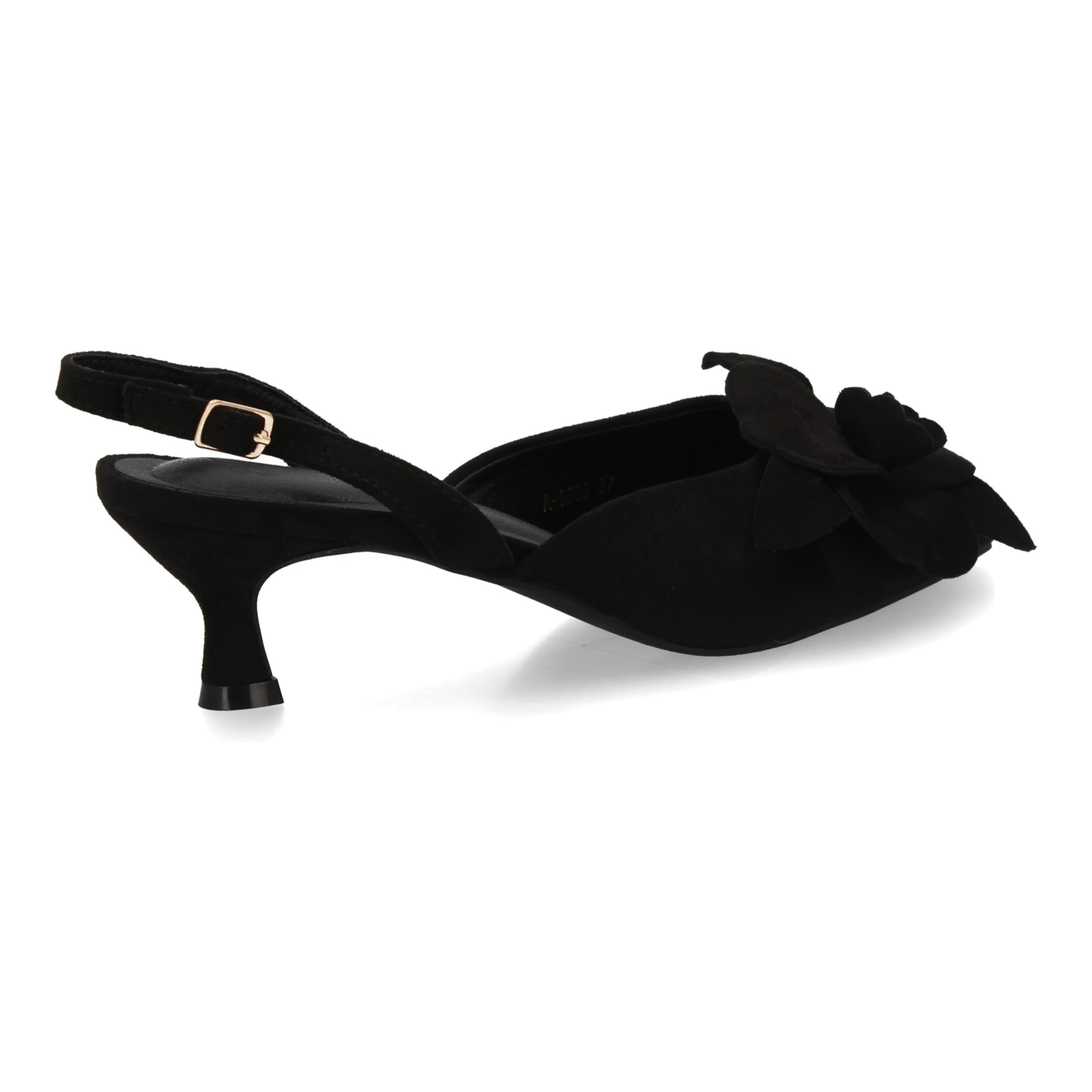 Zapato destalonado con adorno de flor